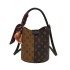 Vintage handbag for women in 2024, fashionable and versatile women's bag, casual large capacity printed bucket bag, simple single shoulder diagonal cross bag