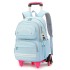 Natural fish new stair climbing rod backpack for girls, large capacity detachable middle school student backpack for elementary school students