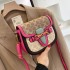 2024 handbag women's new high-end fashion retro crossbody bag Korean version western-style women's bag saddle bag broadband shoulder bag