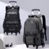 Natural fish large capacity pull rod backpack for 3-6 grade primary and secondary school students, dual-use backpack for junior high school stair climbing backpack