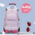 Natural fish new stair climbing rod backpack for girls, large capacity detachable middle school student backpack for elementary school students