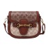 2024 handbag women's new high-end fashion retro crossbody bag Korean version western-style women's bag saddle bag broadband shoulder bag