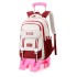 Natural Fish 2024 new pull rod backpack for female primary and secondary school students in grades 3-6, large capacity backpack with large wheels for climbing stairs