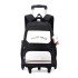 Natural fish pull rod backpack hot selling in Europe and America, large capacity dual-use backpack for elementary school students, six wheel stair climbing backpack with printed lettering