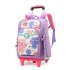 Natural fish hair replacement pull rod backpack for girls in grades 3, 4, and 5, lightweight backpack with six wheels for climbing stairs and crossing borders