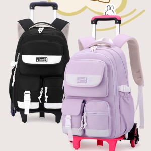 Natural backpack fish new lightweight pull rod backpack for primary school girls, large capacity for 3-6 grade middle school students