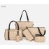 2023 Women's Bag New Trendy European and American Fashion Letter Handheld Single Shoulder Slanted Cross Mother Bag Six Piece Set Manufacturer Wholesale