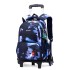 Natural Fish's new pull rod backpack three piece set for elementary school students, large capacity fashionable backpacks for both men and women, popular dropshipping