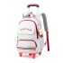 Natural fish pull rod backpack hot selling in Europe and America, large capacity dual-use backpack for elementary school students, six wheel stair climbing backpack with printed lettering