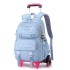 Natural Fish Girls Waterproof Stair Climbing Pull Rod Backpack Primary School Students Large Capacity Detachable Backpack 3-6 Grades