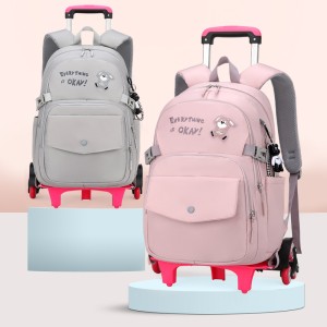 Natural Fish Cross border New Pull up Backpack for Primary School Students and Girls, Simple, Fashionable, Large Capacity, Anti Splashing, One Piece Hair Collection