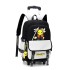 Natural fish pull rod backpack for primary school students aged 8-12, boys in grades 3-6, cartoon six wheeled climbing ladder wholesale printing