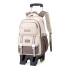 Natural Fish 2024 new pull rod backpack for female primary and secondary school students in grades 3-6, large capacity backpack with large wheels for climbing stairs