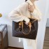 Tote bag 2024 summer new trendy high-end fashion, large capacity hand-held shoulder bag, niche commuting big bag for women