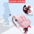 Natural Fish New Primary School Students' Pull up Backpack for Girls 2-5 Grades, Large Capacity Detachable Backpack for Hair Collection