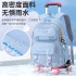 Natural Fish Girls Waterproof Stair Climbing Pull Rod Backpack Primary School Students Large Capacity Detachable Backpack 3-6 Grades