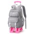 Natural Fish Girls Waterproof Stair Climbing Pull Rod Backpack Primary School Students Large Capacity Detachable Backpack 3-6 Grades