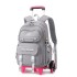 Natural Fish Girls Waterproof Stair Climbing Pull Rod Backpack Primary School Students Large Capacity Detachable Backpack 3-6 Grades