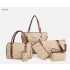 2023 Women's Bag New Trendy European and American Fashion Letter Handheld Single Shoulder Slanted Cross Mother Bag Six Piece Set Manufacturer Wholesale