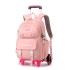 Natural Fish Girls Waterproof Stair Climbing Pull Rod Backpack Primary School Students Large Capacity Detachable Backpack 3-6 Grades