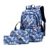 Cross border three piece children's backpack, nylon camouflage backpack for elementary school and girls, lightweight backpack for middle and high school students