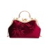 Cross border Foreign Trade 2024 New Velvet Women's Bag Clip on Bag Handheld Single Shoulder Cross Shoulder Cheongsam Bag Literary Chinese Style Bag