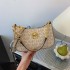 This year's fashionable small bag for women 2024 new style internet celebrity armpit bag printed chain bag versatile single shoulder diagonal cross women's bag