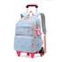 Natural Fish New Primary School Students' Pull up Backpack for Girls 2-5 Grades, Large Capacity Detachable Backpack for Hair Collection