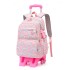 Natural Fish New Primary School Students' Pull up Backpack for Girls 2-5 Grades, Large Capacity Detachable Backpack for Hair Collection