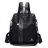 Cross border backpack women's 2025 new trendy black fashionable casual soft leather bag large capacity women's travel backpack