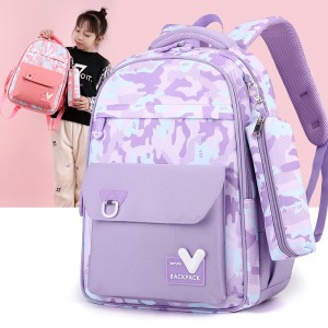 Backpack for girls in junior high school, large capacity, 2024 new model, simple, niche, lightweight, reduced load, spine protection student backpack