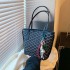 Cross border large capacity commuting shoulder bag for women 2024 new ins texture versatile vegetable basket hand-held tote bag