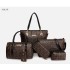 2023 Women's Bag New Trendy European and American Fashion Letter Handheld Single Shoulder Slanted Cross Mother Bag Six Piece Set Manufacturer Wholesale