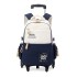 Natural Fish Children's Pull up Backpack Primary School Dual use Backpack 3-6 Grade Middle School Students' Backpack with Wheels