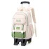 Natural Fish 2024 new pull rod backpack for female primary and secondary school students in grades 3-6, large capacity backpack with large wheels for climbing stairs