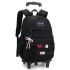 Natural Fish New Primary School Students' Pull up Backpack, Middle and High School Girls' Load Reduction, Ladder Climbing, Large Capacity Leisure Backpack