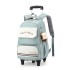 Natural fish pull rod backpack hot selling in Europe and America, large capacity dual-use backpack for elementary school students, six wheel stair climbing backpack with printed lettering