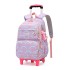 Natural Fish New Primary School Students' Pull up Backpack for Girls 2-5 Grades, Large Capacity Detachable Backpack for Hair Collection