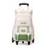 Natural Fish 2024 new pull rod backpack for female primary and secondary school students in grades 3-6, large capacity backpack with large wheels for climbing stairs