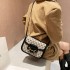 High end handbag for women 2024 new fashion retro printed small square bag saddle bag versatile single shoulder crossbody bag trend