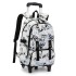 Natural Fish New Style 2nd to 6th Grade Stair Climbing Pull Rod Backpack Junior High School Boys Large Capacity Detachable One Piece Hair Collection