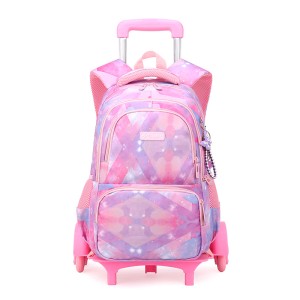 Natural Fish's new pull rod backpack three piece set for elementary school students, large capacity fashionable backpacks for both men and women, popular dropshipping