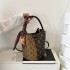 Vintage handbag for women in 2024, fashionable and versatile women's bag, casual large capacity printed bucket bag, simple single shoulder diagonal cross bag