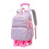 Natural Fish New Primary School Students' Pull up Backpack for Girls 2-5 Grades, Large Capacity Detachable Backpack for Hair Collection