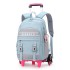 Natural Fish New Product Pull up Backpack for Primary School Students in Grades 3-6 Cross border Trend, Large Capacity, Six Wheel Ladder for Girls