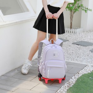 Natural Fish New Primary School Students' Pull up Backpack Girls' 2-6 Grades Large Capacity Detachable Backpack Hair Replacement