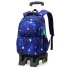 Natural Fish's new pull rod backpack three piece set for elementary school students, large capacity fashionable backpacks for both men and women, popular dropshipping