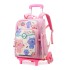 Natural fish hair replacement pull rod backpack for girls in grades 3, 4, and 5, lightweight backpack with six wheels for climbing stairs and crossing borders