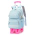 Natural fish new stair climbing rod backpack for girls, large capacity detachable middle school student backpack for elementary school students