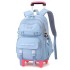 Natural Fish Girls Waterproof Stair Climbing Pull Rod Backpack Primary School Students Large Capacity Detachable Backpack 3-6 Grades